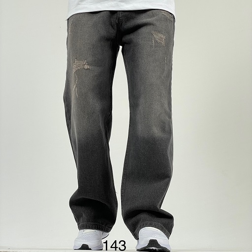 شلوار لی نیم بگ زنانه زغالی