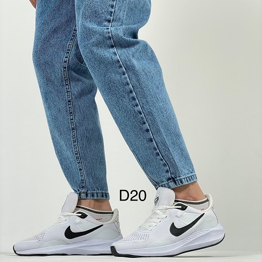 شلوار لی مام فیت زنانه آبی